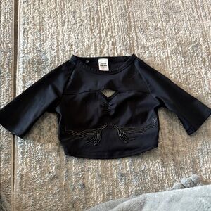 Gymshark Black Crop Top with Cutout Design